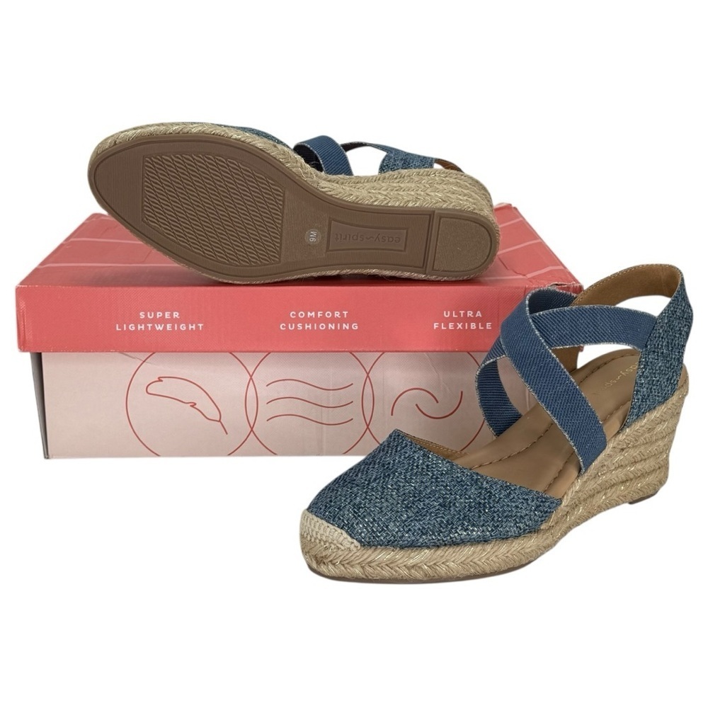 Easy Spirit Meza2 Gold Shimmer Womens Wedge Sandals Size 9M - Picture 12 of 13
